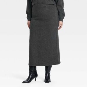 🎯60% OFF! a new day leisure studio Gray Knit Pull On Maxi Skirt
